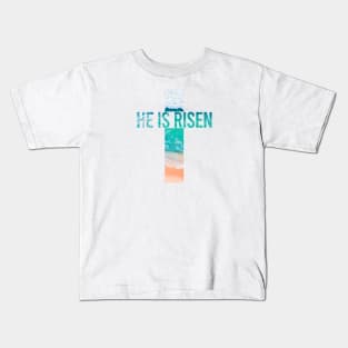 He is Risen Ocean Cross Kids T-Shirt